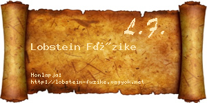 Lobstein Füzike névjegykártya